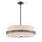 Designers Fountain Garrett 60 Watt 4 Light Weathered Iron Pendant with Beige Fabric Shade 92433-WI - alternate 1